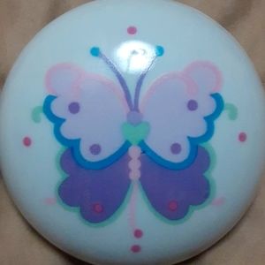 1989 LVC Porcelain Butterfly Girls Trinket Box